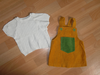 2 Oberteile,Gr.74/80:Cordkleid und Baumwoll-T-Shirt