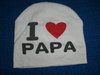 Mütze "I love Papa",Gr.42-44cm,doppellagig,Spruch